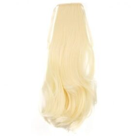Coda sintetica su nastro - riccia, biondo oro Y6, 45 cm