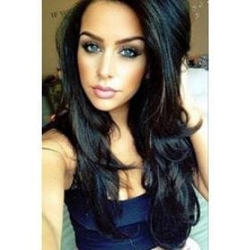 Sintetici clip-on extension di capelli a 3 fasce - ricci, nero intenso F1, 50 cm