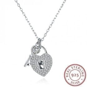 Collana in argento Lock Heart