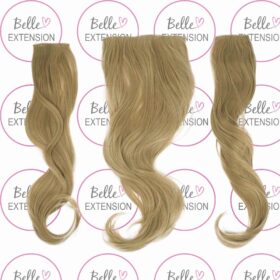 Sintetici clip-on extension di capelli a 3 fasce - ricci, scuro cappuccino F7, 50 cm