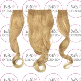 Sintetici clip-on extension di capelli a 3 fasce - ricci, chiaro con meches bionde F15, 50 cm