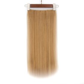 Invisibili sintetici extension di capelli - lisci, scuro con meches bionde F39, 60cm