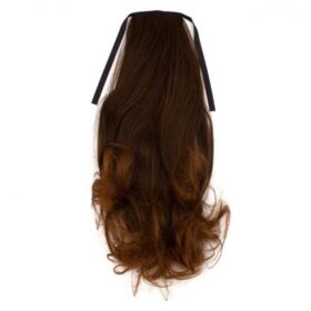 Coda sintetica su nastro - riccia, cioccolato marrone mix Y11, 45 cm