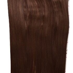Invisibili sintetici extension di capelli - lisci, castano marrone 30T33, 60cm
