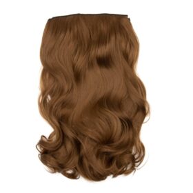 Invisibili sintetici extension di capelli - ricci, marrone chiaro F6, 45cm