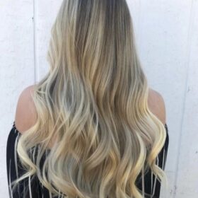 Sintetici clip-on extension di capelli a 3 fasce - ricci, biondo miele F27, 50 cm