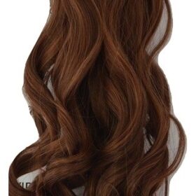 Coda sintetica su pinza - riccia, castano marrone con punte più chiare F26, 45 cm