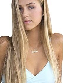 Sintetici clip-on extension di capelli a 3 fasce - lisci, biondo miele con meches chiare F10, 60 cm