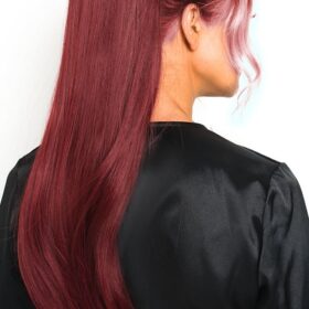 Coda sintetica su pinza - liscia, vino rosso F38, 55 cm