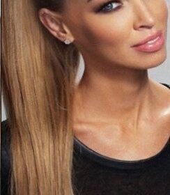 Coda sintetica BelleExtension - liscia, scuro con meches bionde F39, 65 cm