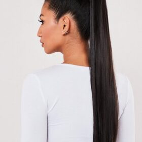 Coda sintetica BelleExtension - liscia, marrone scuro F5, 65 cm