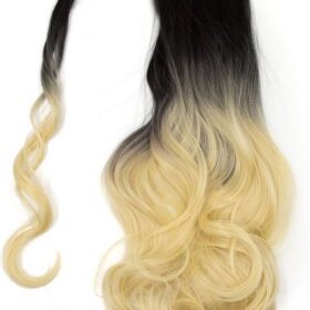 Coda sintetica BelleExtension - riccia, ombre nero-biondo platino S11, 50 cm