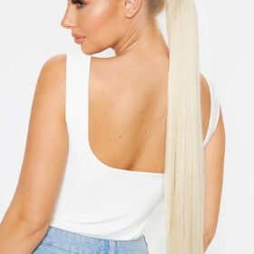 Coda sintetica BelleExtension - liscia, biondo platino F19, 65 cm