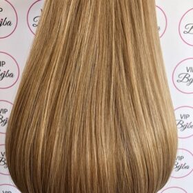 200g sintetici clip-on extension di capelli a 3 fasce - lisci, biondo miele #27/613, 60cm