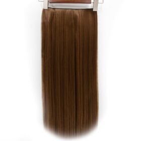 Invisibili sintetici extension di capelli - lisci, marrone chiaro F6, 60cm
