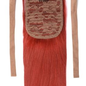 Coda naturale su nastro - liscia, rosso, ULTIMO PEZZO
