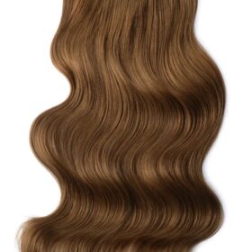 Clip on 100% remy extension di capelli a 8 fasce - lisci, biondo scuro #14