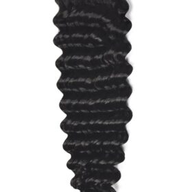Clip on 100% remy extension di capelli a 8 fasce - ricci, nero naturale #1B