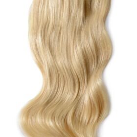 Clip on 100% remy extension di capelli a 8 fasce - lisci, biondo chiaro beige #22
