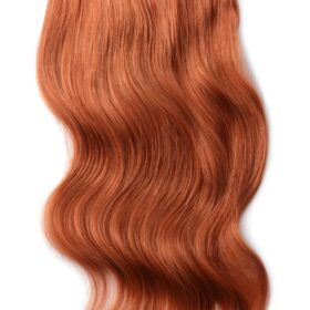 Clip on 100% remy extension di capelli a 8 fasce - densità doppia, lisci, rosso ginger #350