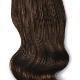Clip on 100% remy extension di capelli a 8 fasce - lisci, marrone cioccolato #4