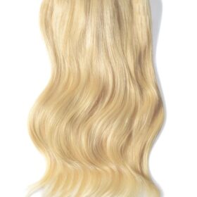 Clip on 100% remy extension di capelli a 8 fasce - lisci, biondo chiaro soleggiato #613