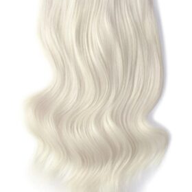 Clip on 100% remy extension di capelli a 8 fasce - lisci, biondo ice #ice blond