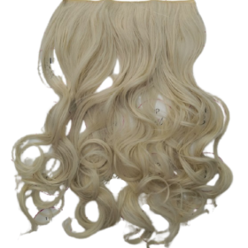 Invisibili sintetici extension di capelli - ricci, biondo platino F19, 45 cm